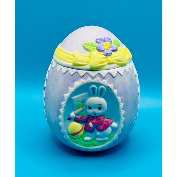 Vintage Lefton China Hand painted Purple Egg 1985 - Picture 1 of 4